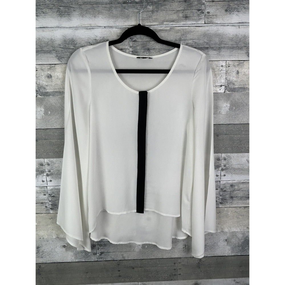 Naked Zebra Small Long Sleeve Blouse With Bell Sleeves High Low